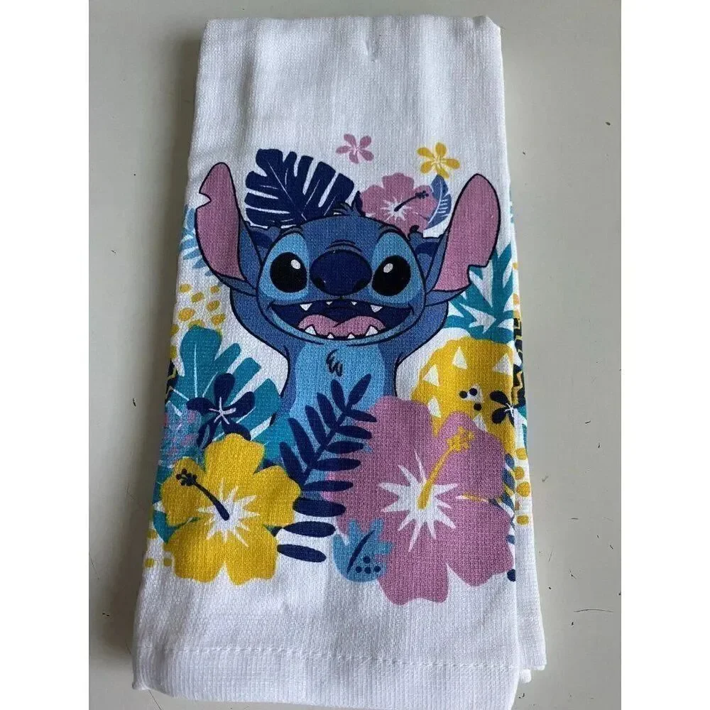 2 Pack Disney Lilo & Stitch Hand Kitchen‎ Towels Floral Tropical Colorful NEW